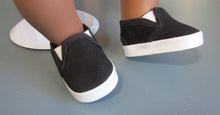 Load image into Gallery viewer, Canvas Slip-on Shoes 18 &amp; 15 inch Doll: Black
