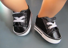 Load image into Gallery viewer, Bitty Baby Star No-Tie Tennis Shoes: Black
