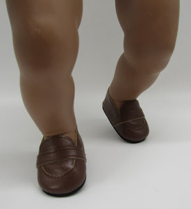 Loafers 18 & 15 inch Doll: Brown