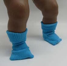 Load image into Gallery viewer, Fold-over Socks 18 &amp; 15 inch Doll: Teal
