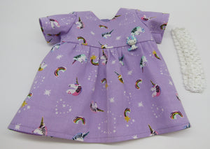 Bitty Baby 15 inch Doll Unicorn Dress: Purple