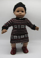 Load image into Gallery viewer, 15&quot; Bitty Baby Fair Isle Pattern Dress &amp; Hat
