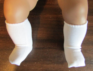18" & 15" Doll Nylon Knee Length Socks: White