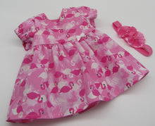 Load image into Gallery viewer, 15&quot; Bitty Baby Dress: Hot Pink Flamingo
