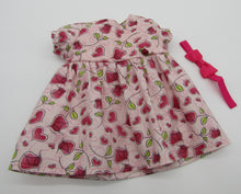 Load image into Gallery viewer, 15&quot; Bitty Baby Rosebuds &amp; Hearts Dress: Pink
