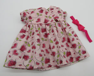 15" Bitty Baby Rosebuds & Hearts Dress: Pink