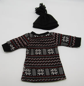 15" Bitty Baby Fair Isle Pattern Dress & Hat