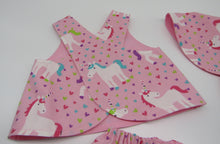 Load image into Gallery viewer, 15&quot; Bitty Baby 3 Pc Sunsuit: Unicorn
