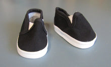Load image into Gallery viewer, Canvas Slip-on Shoes 18 &amp; 15 inch Doll: Black
