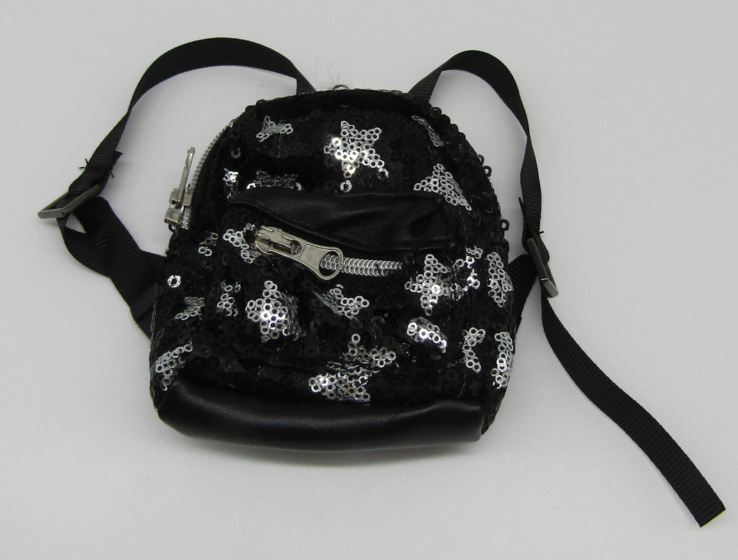 black sequin mini backpack Sequin Mini Backpack 18, 15 & 14 inch Doll: Black Star – Handmade Designs for Dolls