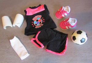 Black & Hot Pink Soccer Girl Outfit