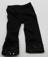 Load image into Gallery viewer, 18&quot; Doll Sequin-Trimmed Leggings: Black
