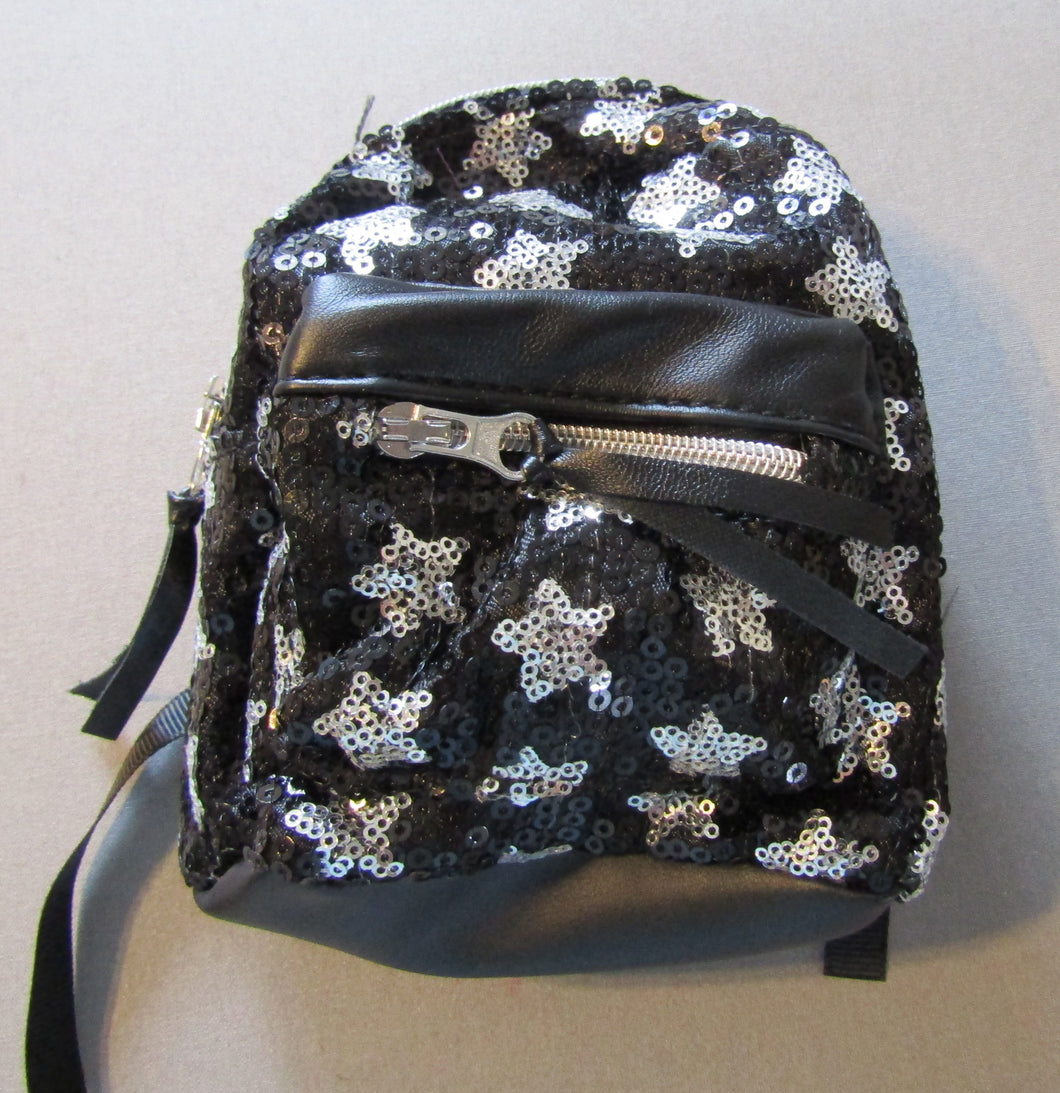 Black Star Sequin Backpack