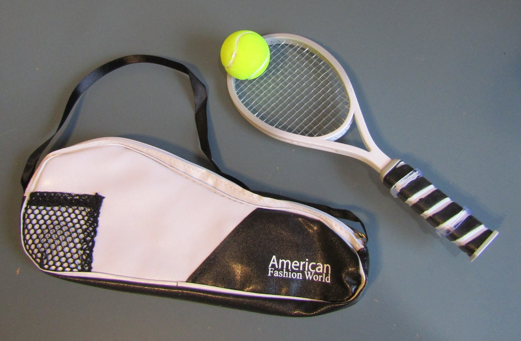 Tennis Racket, Bag & Ball 18 inch Doll: Black – Handmade Designs for Dolls