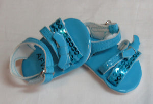 18" Doll Sequin Sandals: Bright Blue