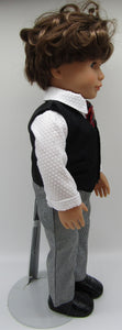 Dress Shirt, Tie, Slacks, Vest & Shoes 18 inch Doll: 5 Pc Set