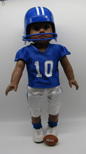 Load image into Gallery viewer, 18&quot; Doll Football Uniform 6 Pc: Blue &amp; White
