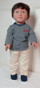 Long Sleeved T-Shirt 18 inch Doll: Black & White