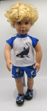 Load image into Gallery viewer, 18&quot; Doll Rash Guard Swim Set: Shark

