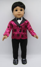 Load image into Gallery viewer, 18&quot; Doll Tuxedo: Black &amp; Magenta

