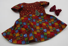 Load image into Gallery viewer, Christmas Quilt-Print Swing Dress w Tree Accent 18 inch Doll
