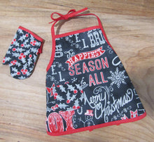 Load image into Gallery viewer, Chalkboard Designs Christmas Apron Set
