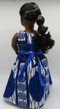 Load image into Gallery viewer, Authentic African 2 Pc Block Print 18&quot; Doll Dress: Royal Blue
