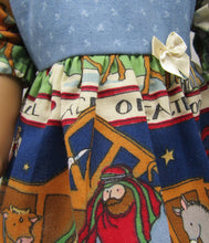 Load image into Gallery viewer, Nativity Border Print  Dress 18 inch Doll
