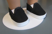 Load image into Gallery viewer, Canvas Slip-on Shoes 18 &amp; 15 inch Doll: Black
