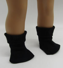 Load image into Gallery viewer, Fold-over Socks 18 &amp; 15 inch Doll: Red &amp; Black 2 Pack
