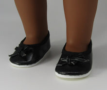 Load image into Gallery viewer, Ballet Flats w Thin Bow 18 &amp; 15 inch Doll: Black
