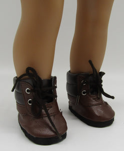 Lace-up High-Top Boots 18 inch Doll: Brown