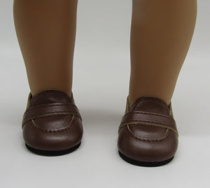 Loafers 18 & 15 inch Doll: Brown