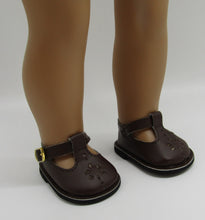 Load image into Gallery viewer, Sunburst Cutout Buckled Shoes 18 &amp; 15 inch Doll: Brown
