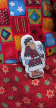 Load image into Gallery viewer, Christmas Quilt-Print Swing Dress w Santa Accent 18 inch Doll

