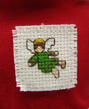 Load image into Gallery viewer, Christmas Plaid Skirt Combo w Hand Embroidery Angel 18 inch Doll 3 Pc: Red and White
