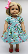 Load image into Gallery viewer, Flamingo Christmas Dress w Candy Canes 18 inch Doll
