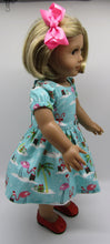 Load image into Gallery viewer, Flamingo Christmas Dress w Candy Canes 18 inch Doll
