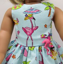 Load image into Gallery viewer, Flamingos at the Beach Dress 18 inch Doll
