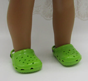 Clogs 18 & 15 inch Doll: Bright Green