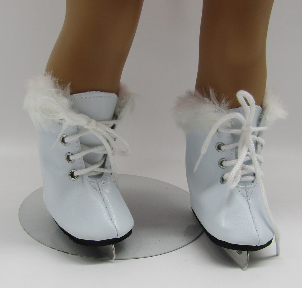 Ice Skates 18 inch Doll: White