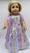 Load image into Gallery viewer, Long Iridescent Dress  &amp; Sequin Arm Scarf 18 inch Doll
