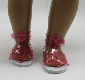 Jelly Sandals 18 inch Doll: Pink