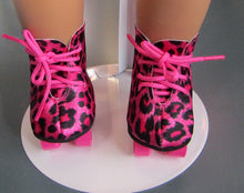 Load image into Gallery viewer, Roller Skates 18 inch Doll: Pink Leopard
