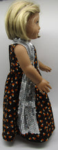 Load image into Gallery viewer, Long Glittery Candy Corn Print Dress  &amp; Sequin Arm Scarf 18 inch Doll
