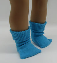 Load image into Gallery viewer, Fold-over Socks 18 &amp; 15 inch Doll: Teal
