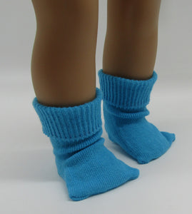 Fold-over Socks 18 & 15 inch Doll: Teal