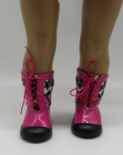 Load image into Gallery viewer, Ikat Snow Boots 18 inch Doll: Pink &amp; Black
