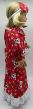 Load image into Gallery viewer, Christmas Puppies Nightgown 2 Pc 18 inch Doll: Red &amp; White
