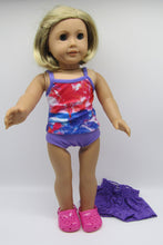 Load image into Gallery viewer, Swim Set 18&quot; Doll 4 Pc: Purple Tropical
